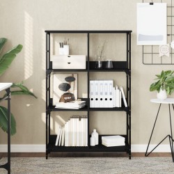vidaXL Estantería de madera de ingeniería negra 78,5x33x117,5 cm