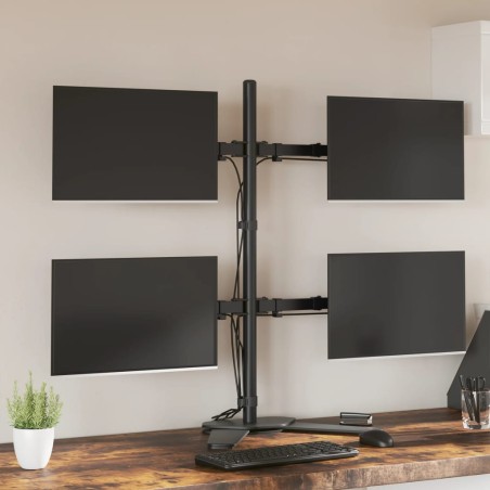 vidaXL Soporte para monitor acero negro VESA 75/100 mm