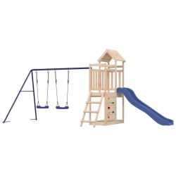 vidaXL Parque infantil de exterior madera maciza de pino