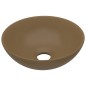 vidaXL Lavabo de cuarto de baño redondo cerámica crema mate vidaXL Lavabo de cuarto de baño redondo cerámica crema mate