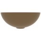vidaXL Lavabo de cuarto de baño redondo cerámica crema mate vidaXL Lavabo de cuarto de baño redondo cerámica crema mate