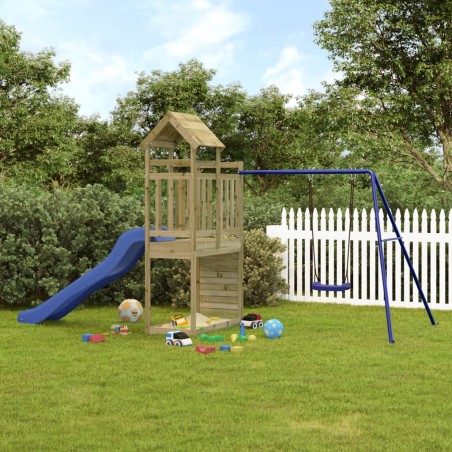 vidaXL Parque infantil de exterior madera de pino impregnada