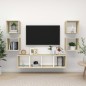 vidaXL Muebles de salón 5 pzas madera ingeniería blanco y roble Sonoma
