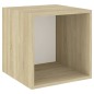 vidaXL Muebles de salón 5 pzas madera ingeniería blanco y roble Sonoma