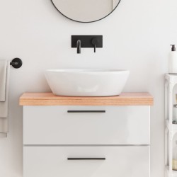 vidaXL Encimera baño madera maciza tratada marrón claro 80x40x(2-6) cm