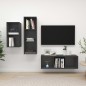 vidaXL Juego de muebles de salón 3 piezas madera ingeniería gris