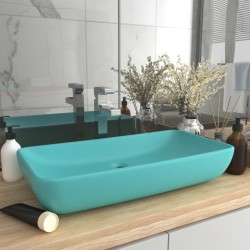 vidaXL Lavabo  rectangular de lujo cerámica verde claro mate 71x38 cm