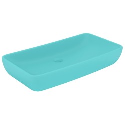 vidaXL Lavabo  rectangular de lujo cerámica verde claro mate 71x38 cm