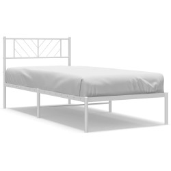 vidaXL Estructura de cama de metal con cabecero blanco 90x190 cm