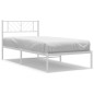 vidaXL Estructura de cama de metal con cabecero blanco 90x190 cm vidaXL Estructura de cama de metal con cabecero blanco 90x190 cm