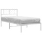 vidaXL Estructura de cama de metal con cabecero blanco 90x190 cm vidaXL Estructura de cama de metal con cabecero blanco 90x190 cm