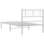 vidaXL Estructura de cama de metal con cabecero blanco 90x190 cm vidaXL Estructura de cama de metal con cabecero blanco 90x190 cm