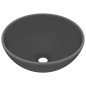 vidaXL Lavabo de lujo redondo cerámica gris oscuro mate 32,5x14 cm vidaXL Lavabo de lujo redondo cerámica gris oscuro mate 32,5x14 cm