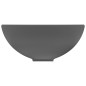 vidaXL Lavabo de lujo redondo cerámica gris oscuro mate 32,5x14 cm vidaXL Lavabo de lujo redondo cerámica gris oscuro mate 32,5x14 cm