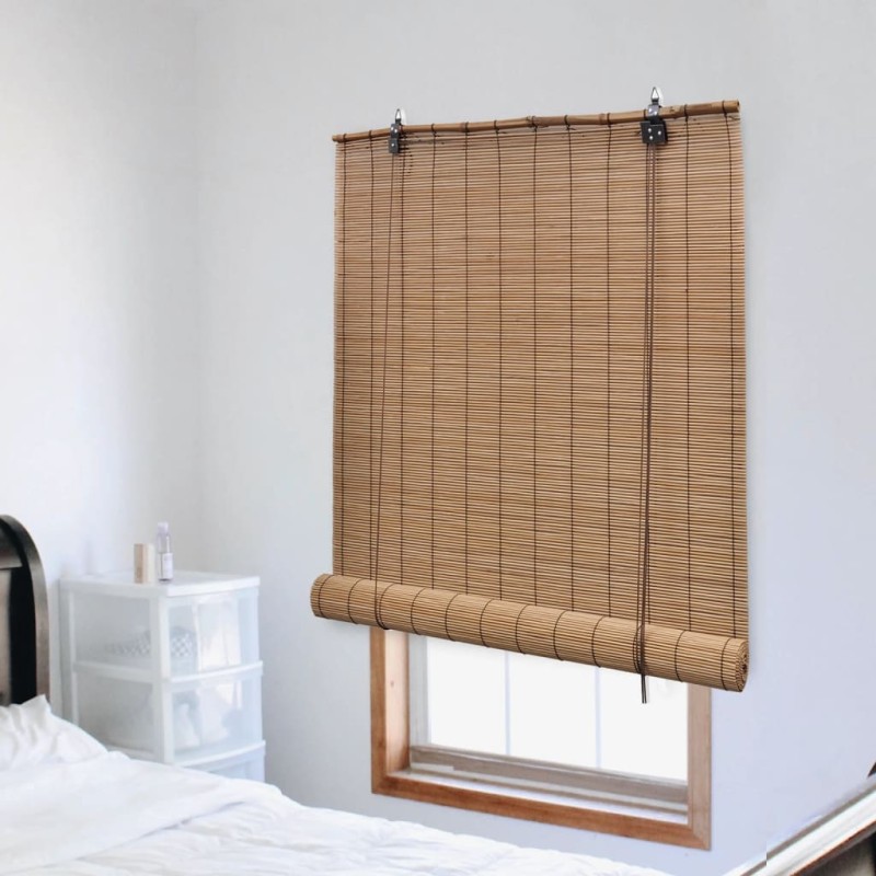 vidaXL Persiana enrollable de bambú marrón 100x220 cm vidaXL Persiana enrollable de bambú marrón 100x220 cm