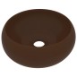 vidaXL Lavabo de lujo redondo cerámica marrón oscuro mate 40x15 cm vidaXL Lavabo de lujo redondo cerámica marrón oscuro mate 40x15 cm