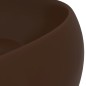 vidaXL Lavabo de lujo redondo cerámica marrón oscuro mate 40x15 cm vidaXL Lavabo de lujo redondo cerámica marrón oscuro mate 40x15 cm