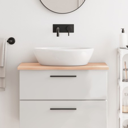 vidaXL Encimera de baño madera maciza sin tratar 80x50x2 cm
