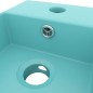 vidaXL Lavabo con rebosadero cerámica verde claro vidaXL Lavabo con rebosadero cerámica verde claro