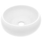 vidaXL Lavabo de lujo redondo cerámica blanco mate 40x15 cm 