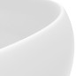 vidaXL Lavabo de lujo redondo cerámica blanco mate 40x15 cm 