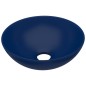 vidaXL Lavabo de cuarto de baño redondo de cerámica azul oscuro vidaXL Lavabo de cuarto de baño redondo de cerámica azul oscuro