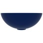 vidaXL Lavabo de cuarto de baño redondo de cerámica azul oscuro vidaXL Lavabo de cuarto de baño redondo de cerámica azul oscuro