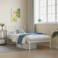vidaXL Estructura de cama de metal con cabecero blanco 100x190 cm vidaXL Estructura de cama de metal con cabecero blanco 100x190 cm