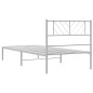 vidaXL Estructura de cama de metal con cabecero blanco 100x190 cm vidaXL Estructura de cama de metal con cabecero blanco 100x190 cm