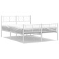 vidaXL Estructura cama metal con cabecero y estribo blanco 150x200 cm vidaXL Estructura cama metal con cabecero y estribo blanco 150x200 cm
