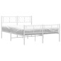 vidaXL Estructura cama metal con cabecero y estribo blanco 150x200 cm vidaXL Estructura cama metal con cabecero y estribo blanco 150x200 cm