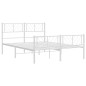 vidaXL Estructura cama metal con cabecero y estribo blanco 150x200 cm vidaXL Estructura cama metal con cabecero y estribo blanco 150x200 cm