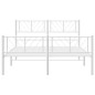 vidaXL Estructura cama metal con cabecero y estribo blanco 150x200 cm vidaXL Estructura cama metal con cabecero y estribo blanco 150x200 cm