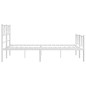 vidaXL Estructura cama metal con cabecero y estribo blanco 150x200 cm vidaXL Estructura cama metal con cabecero y estribo blanco 150x200 cm
