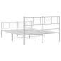 vidaXL Estructura cama metal con cabecero y estribo blanco 150x200 cm vidaXL Estructura cama metal con cabecero y estribo blanco 150x200 cm