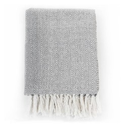 vidaXL Manta en espiguilla de algodón gris 160x210 cm