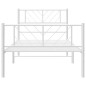 vidaXL Estructura cama metal con cabecero y pie cama blanca 75x190 cm