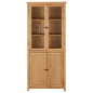 vidaXL Estantería 4 puertas madera roble macizo y cristal 80x35x180 cm vidaXL Estantería 4 puertas madera roble macizo y cristal 80x35x180 cm