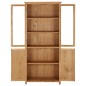 vidaXL Estantería 4 puertas madera roble macizo y cristal 80x35x180 cm vidaXL Estantería 4 puertas madera roble macizo y cristal 80x35x180 cm