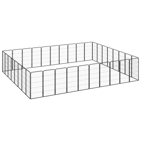 vidaXL Jaula perros 36 paneles acero recubierto polvo negro 50x100 cm