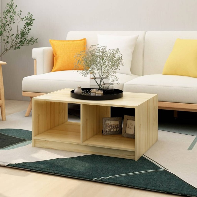vidaXL Mesa de centro de madera maciza de pino 75x50x33,5 cm vidaXL Mesa de centro de madera maciza de pino 75x50x33,5 cm
