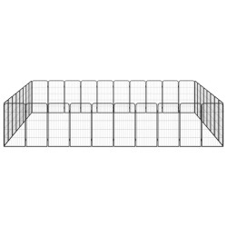 vidaXL Jaula perros 36 paneles acero recubierto polvo negro 50x100 cm