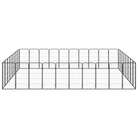 vidaXL Jaula perros 36 paneles acero recubierto polvo negro 50x100 cm