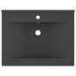vidaXL Lavabo de lujo con grifo cerámica gris oscuro 60x46 cm vidaXL Lavabo de lujo con grifo cerámica gris oscuro 60x46 cm