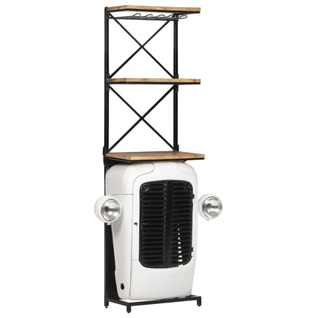 vidaXL Botellero forma de tractor madera de mango rugosa 49x31x172 cm