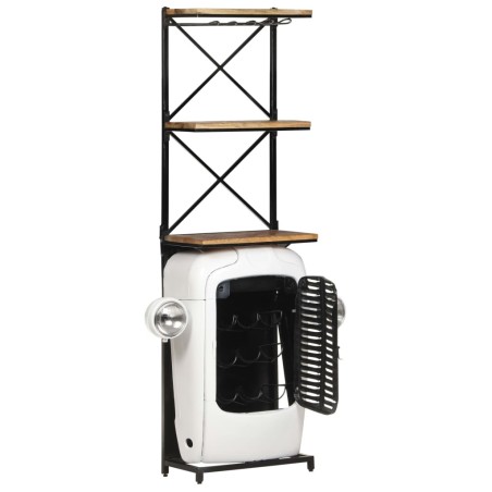 vidaXL Botellero forma de tractor madera de mango rugosa 49x31x172 cm