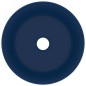 vidaXL Lavabo de lujo redondo cerámica azul oscuro mate 40x15 cm 