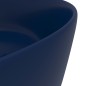 vidaXL Lavabo de lujo redondo cerámica azul oscuro mate 40x15 cm 
