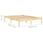 vidaXL Estructura de cama de matrimonio madera maciza 135x190 cm vidaXL Estructura de cama de matrimonio madera maciza 135x190 cm