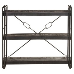 vidaXL Estantería de 3 niveles madera maciza de mango negro 90x30x80cm